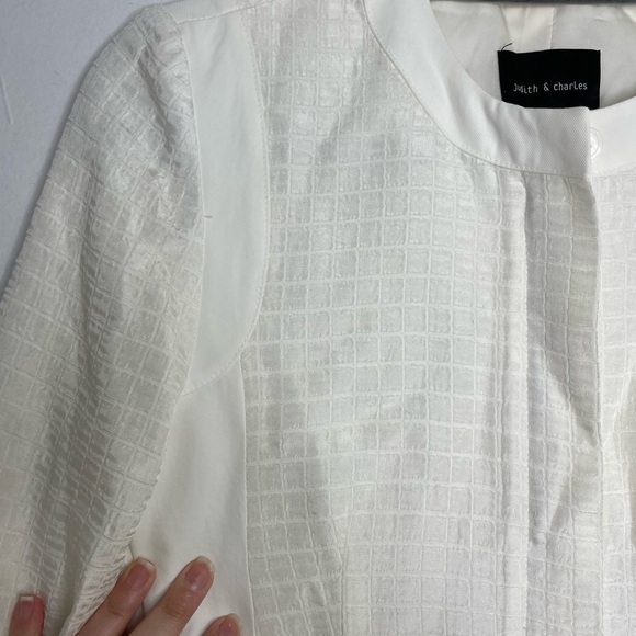 JUDITH & Charles white texture zipper jacket - Picture 3 of 10